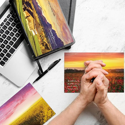 100 Pack Religious Thinking of You Cards Bulk Set with Envelopes Stickers 10 Floral Landscape Designs Assort Christian Thinking of You with Greeting Card Scripture Inspirational Blessing 4 x 6