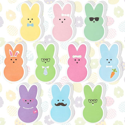 ANGOLIO Easter Bunny Sticky Notes - 30 Pack Easter Candy Bunny Sticky Notes Total 600 Sheets Colorful Bunny Carrot Rabbit Ears Sticky Memo Pads for Sunday School Kids Class Party Favors Goodies Bag