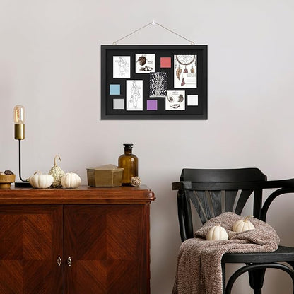 Cork Board with Linen Black 2Pack,Bulletin Board 17"x12", Corkboards for Office Home School Message Board or Vision Board Decoration.