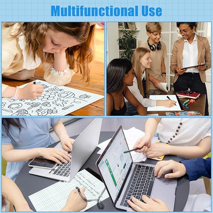 AZUREAL Grid Paper Notebook 8.5 x 11 Inches, 3 Pack graph paper pad, 70 Gsm 4×4 Quad Grid Paper, Graph Papers for School, Office, Home, 25 Sheets/Pad, 25 Sheets/Pad