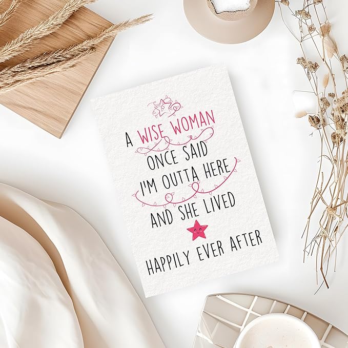 Funny Retirement Card Gift for Women – Hilarious Farewell Card for Coworkers – Best Retirement Gift – 'I'm Outta Here' Quote – Perfect Coworker Leaving Card – Celebrate the Next Chapter