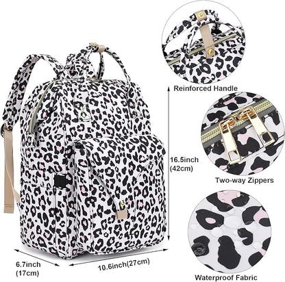 Leopard Laptop Backpack College School Backpack Bookbags Nurse Backpacks Travel Bags Casual Daypacks for Women Girls Fits 15.6 Inch Notebook