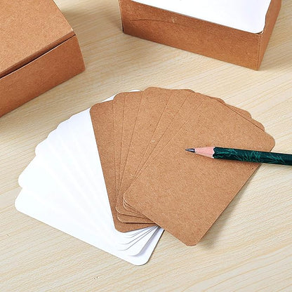 VANRA 300 Small Blank Cards 3.5x2 inches Color Cardstock Study Flash Cards Index Cards, Unruled with Rounded Corners (Assorted colors, 300/Pack)