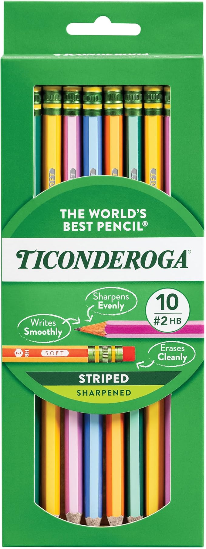Ticonderoga My First Short Triangular Wood-Cased Pencils Bundle With Striped Wood-Cased Pencils, 4 And 10 Count