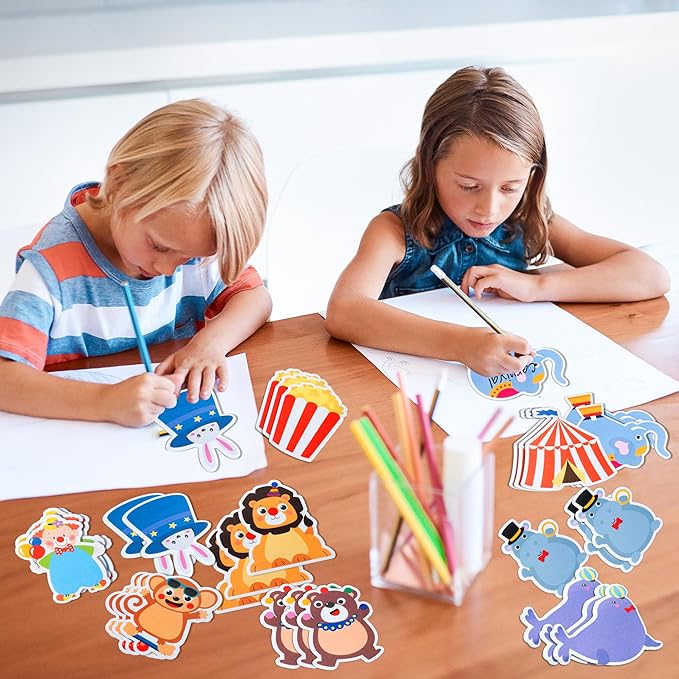 30 Pack Circus Sticky Notes - Carnival Self Sticky Notepads Circus Clown Cute Animals Writing Memo Pads for Back to School Office Supplies Birthday Carnival Party Favors Goodies Bag Fillers