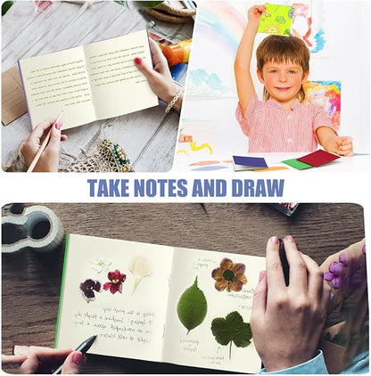 Thenshop 50 Pack Mini Pocket Kraft Notebooks Bulk 4 x 4 Inch Journal Notepads with Dot Memo Sketchbooks Writing Notepad for Party Favors Supplies(Fresh Color,Blank Page)