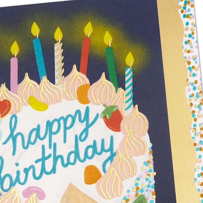 Hallmark Birthday Card (Celebrating You) Confetti Cake Card for Friend, Coworker, Kid