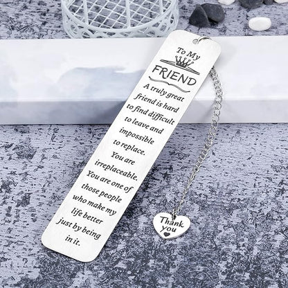 Friendship Gifts for Women Friends Bookmark for Best Friend Female Her Coworker Colleague Sister Thank You Gift Ideas Appreciation Graduation Christmas Birthday Galentine's Day Going Away Retirement