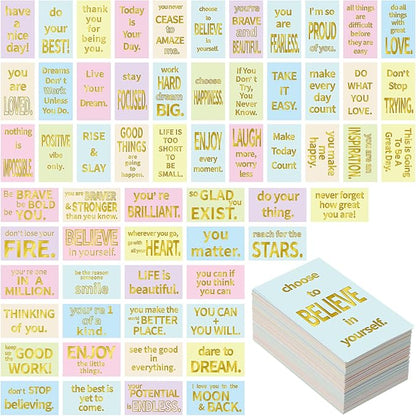 Jinei 300 Inspirational Affirmation Cards Positive Motivational Cards Small Mini Encouragement Quotes for Women Mother's Day Church(Gilded Style)