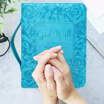 DEHITE Briefcase for Women – Leather Bible Carrying Bag Large Size – | Fits Book 7 x 10.1 x 1.9 IN | Pen Slots | Zippered Pocket | Premium Faux Leather – Green Bible Accessories Gifts