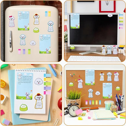I Just Really Like Bichon Frise Sticky Notes Set, 550 Sheets, Cute Bichon Frise Self-Stick Note Pads Animal Divider Tabs Bundle Writing Memo Pads Page Marker Back to School Office Supplies Gift