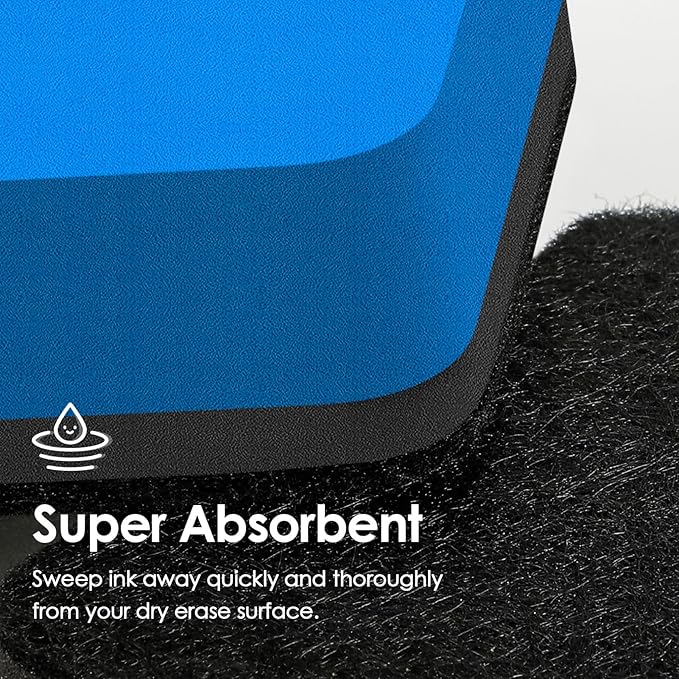 MaxGear Dry Erase Erasers, 48 Pack Magnetic Whiteboard Erasers for Classroom, Mini Whiteboard Cleaning Pads, Chalkboard Wiper Teacher Supplies for School, Office, Home （Blue, 2 x 2 Inch