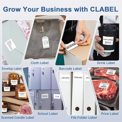 CLABEL Label Maker Tape for CLABEL 221B, Thermal Labels, Adapted Label Print Paper Waterproof Self-Adhesive Multipurpose Labeling Tape 6 Roll of 1380pcs