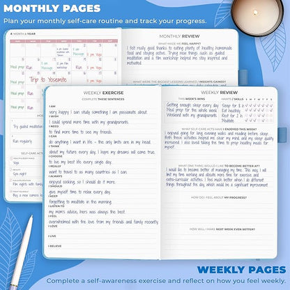Clever Fox Self-Care Journal – Daily Reflection Notebook – Mental Health & Personal Development Planner, Meditation & Mood Log, A5 (Light Blue)