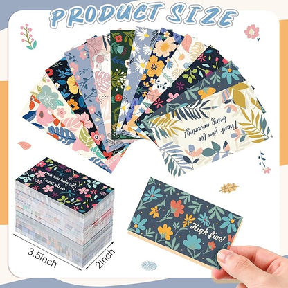 Yeaqee 240 Pcs Employee Appreciation Kudos Cards Funny Blank Back Motivational Card Encouragement Thank You Note Recognition Card for Teacher College Affirmation Gift(Floral)