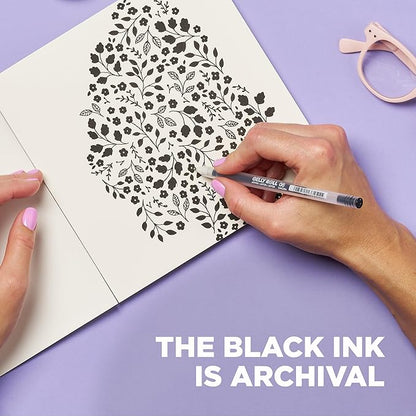 SAKURA Gelly Roll Gel Pens - Fine Point Ink Pen for Journaling, Art, or Drawing - Classic Black Ink - Fine Tip - 6 Pack