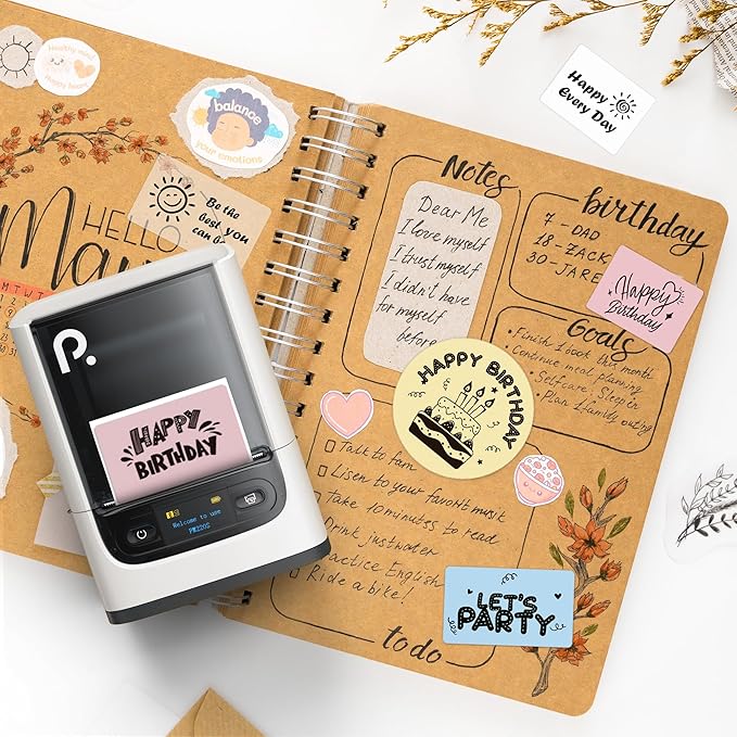 POLONO Genuine Thermal Labels for PM220S Label Makers, 1.57"x1.18" (40x30mm) Thermal Label, Waterproof, Multi-Purpose Self-Adhesive Labels for Small Bussiness, Office, School, 230 Labels/Roll (Yellow)