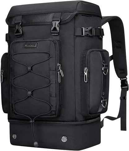 WITZMAN Travel Backpack for Men Women Carry on Bags for Airline Approved Convertible Duffle Luggage Backpack Shoe Compartment（B691 Classic Black）