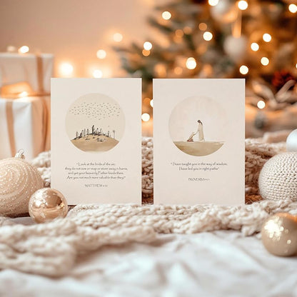 | Set of 7 Scripture Greeting Cards with Envelopes | Scripture Cards, Bible Verse Cards, Jesus Decor & Christian Gifts for Women, Christian Wall Art 5"x7" (7 Days Scripture)