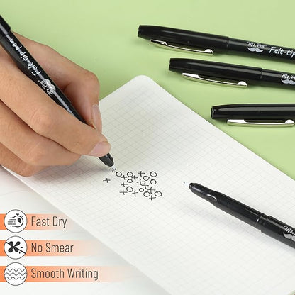 Mr. Pen- Felt Tip Pens, Black Pen, 12 Pack, Fast Dry, No Smear, Planner Markers