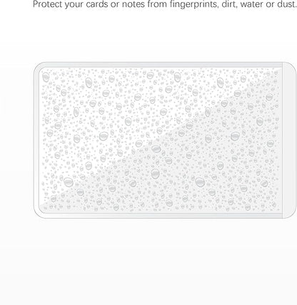 Clear Adhesive Business Card Pocket swith Side Open for Loading, 50 Pack, Plastic Labels Holders for Storage Bins and Library Card, Ideal for Organizing and Protecting Your Business Cards