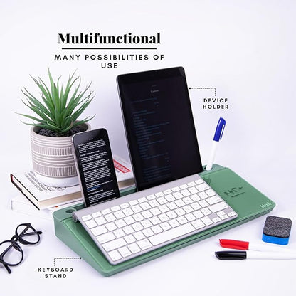 Birch Desktop Whiteboard with Storage & Multiple Markers Surface Desktop Glass Dry Erase Board Desk Top White Board Dry Erase Notepad Desk White Board Tabletop Desk Whiteboard (Moss)