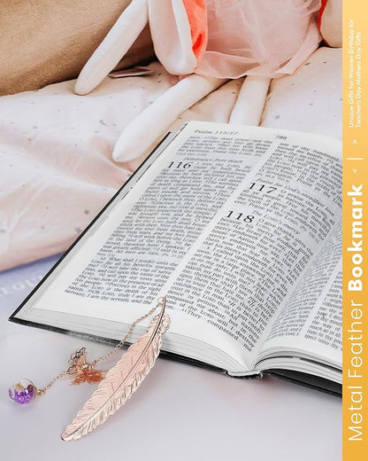 Bookmarks Christmas Stocking Stuffer for Women, Teacher Gifts Cute Metal Feather Bookmark Butterfly Unique Birthday Holiday Reading Gifts for Mom Wife Daughter Teen Girls Book Lovers Reader Coworker