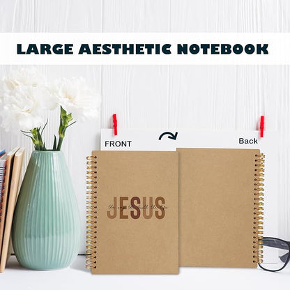 Boho Christian Notebook Journal, Christian Gifts for Women, Bible Notebooks for Note Taking, Bible Journaling Notebook, Jesus the Way the Truth the Life Hardcover Spiral Notebook 5.5x8.3 kraft paper