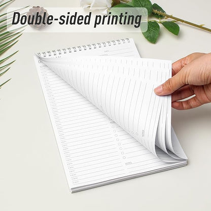 Hourly Schedule Planner To Do List Notepad Daily Planner 52 Double-Sided Sheets Notebook, 6.5" x 9.8",17 Hours for Organizing Work & Personal Life