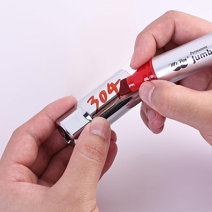 Mr. Pen- Jumbo Permanent Markers, 4 Pack, Red, Chisel Tip, Large Permanent Markers, Color Permanent Markers Set, Jumbo Markers, Permanent Markers, Huge Poster Markers Jumbo, Thick Markers