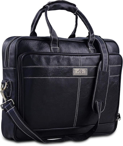 18 Inch Leather Laptop Bag for Computer Bag for Men– Supple Genuine Leather Briefcases for Men W/Padded Laptop Case Leather