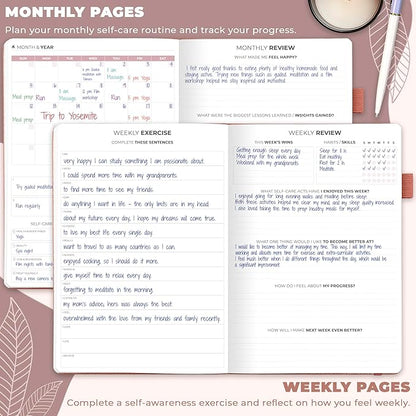 Clever Fox Self-Care Journal – Wellness & Daily Reflection Notebook – Mental Health & Personal Development Journal – Self-Care, Meditation & Mood Journal for Women & Men – Large (Rose Gold)