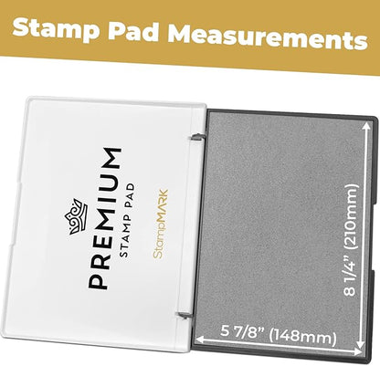 Premium Stamp Pad Extra Large Size 6" x 8" - for Traditional Rubber Stamps - Felt Pad Gray Color