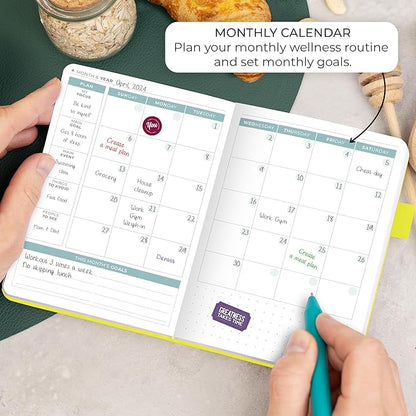 Clever Fox Food Journal Pocket - Daily Food Diary, Meal Planner to Track Calories & Nutrients, Weight Loss Tracker Notebook, 4x5.5” (Neon Yellow)