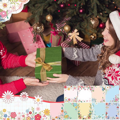 Sabary 9 Pads Sticky Notes 3.15 x 3.94 Inches Cute Self Sticky Note Pads Colored Adhesive Notepad for Memo Reminder Journal Studying Office Home Gift (Flower)