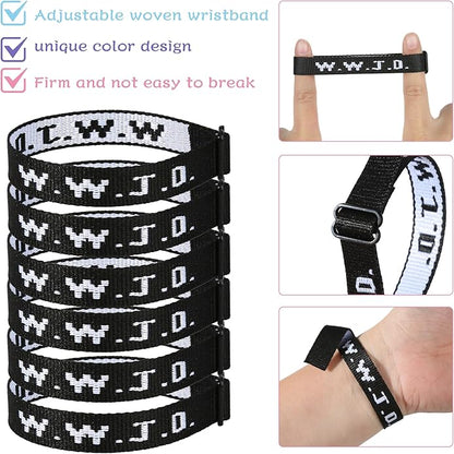 6PCS WWJD Bracelet for Women Men, Christian Gifts Wristbands, WWJD Rubber Bracelets - What Would Jesus Do Silicone Bracelet