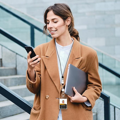 Colorful ID Badge Holder with Silicone Beads Lanyard Set,Cute Teacher Breakaway Lanyard for Keys & Keychain with Cute Retractable Badge Reel Holder,Gift for Women,Nurse, Teacher. (Black White Heart)