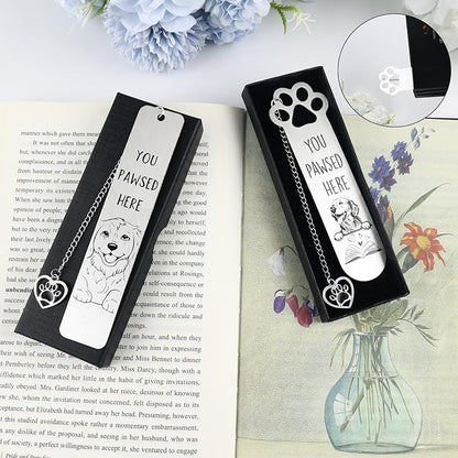 2Pcs Golden Retriever Gifts for Women Men Funny Bookmarks Bulk Golden Retriever Dog Bookmarks for Book Lovers Cute Metal Book Mark Birthday Gifts for Reader Coworker Friends Adults Dog Owner Lover