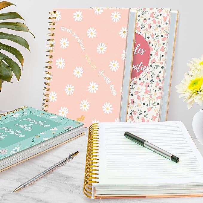 Journals For Writing, 10.25" X 7.25" 300 Pages, Hardcover Spiral Notebook College Ruled, Large Spiral Journal For Women, Work, School