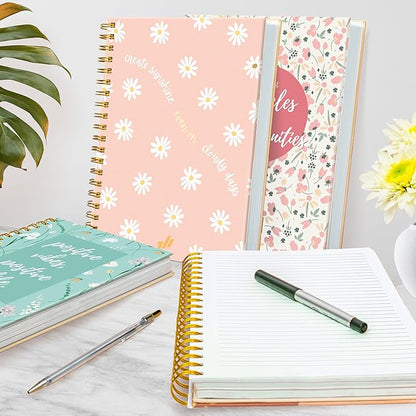 Journals For Writing, 10.25" X 7.25" 300 Pages, Hardcover Spiral Notebook College Ruled, Large Spiral Journal For Women, Work, School