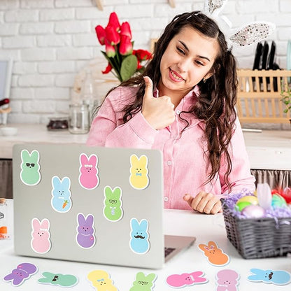 ANGOLIO Easter Bunny Sticky Notes - 30 Pack Easter Candy Bunny Sticky Notes Total 600 Sheets Colorful Bunny Carrot Rabbit Ears Sticky Memo Pads for Sunday School Kids Class Party Favors Goodies Bag