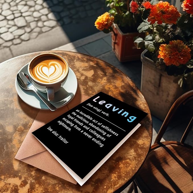 Funny Farewell Card for Coworkers, Departure Cards for Him, Her, Work Besties, Humorous Resignation Definition Cards, Funny Card for Coworkers Leaving