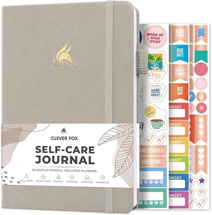 Clever Fox Self-Care Journal – Daily Reflection Notebook – Mental Health & Personal Development Planner, Meditation & Mood Log, A5 (Foggy Alps)