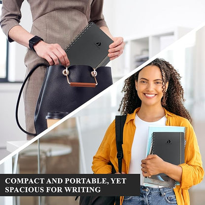 Lined Spiral Notebook Journal For Women & Men - A5(5.8" x 8.3") 170 Pages, Hardcover Notebooks for Work & Note Taking, College Ruled Journals for Writing - Grey