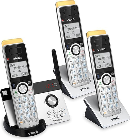 VTech IS8121-3 Super Long Range up to 2300 Feet DECT 6.0 Bluetooth 3 Handset Cordless Phone for Home with Answering Machine, Call Blocking, Connect to Cell, Intercom and Expandable to 5 Handsets