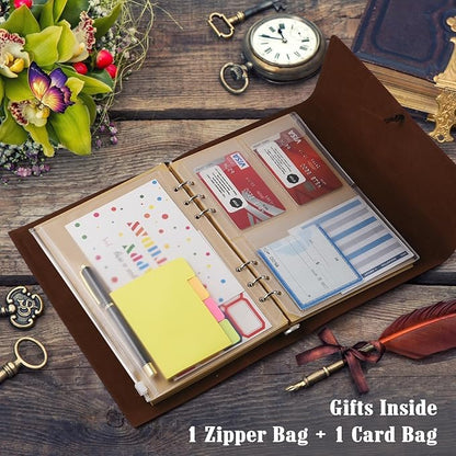 Leather Journals Notebooks with Blank Pages, Vintage Refillable Journal for Writing, Personal Travel Diary Art Sketchbook to Write in, Gifts for Women, Men, Teen Girls and Boys, 160 Pages (Purple, A5)