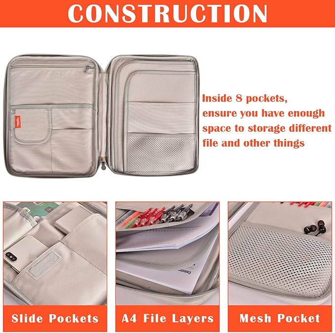 Lanola A4 Document Bags Portfolio Waterproof Business File Holder Travel Gear Organizer Electronics ccessories Bag