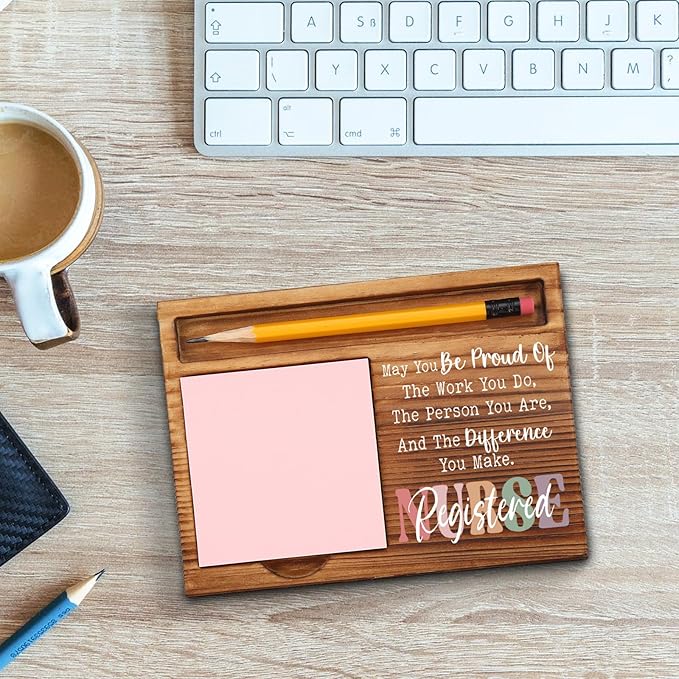 Registered Nurse Sticky Note Holder, Registered Nurse Thank You Appreciation Gifts for Men, Women, Registered Nurse RN Therapy Office Desk Self-Stick Note Pad Holders GSH466