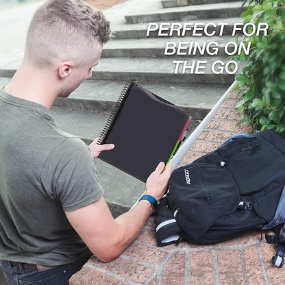 Samsill Deluxe 24 Pocket Spiral Project Organizer with Refillable Notepad Holder, Customizable Front Cover, 12 Dividers with Erasable Write-On Tabs in Fashion Colors, Plastic Folders with Pockets