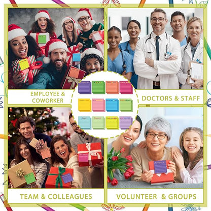 Yinder 24 Pcs Inspirational Sticky Notes with Lines Cute Motivational Sticky Notes Pad Employee Appreciation Gifts Bulk for Teacher Nurse Coworkers Office Supplies 3 x 3''(Spanish,Appreciation)